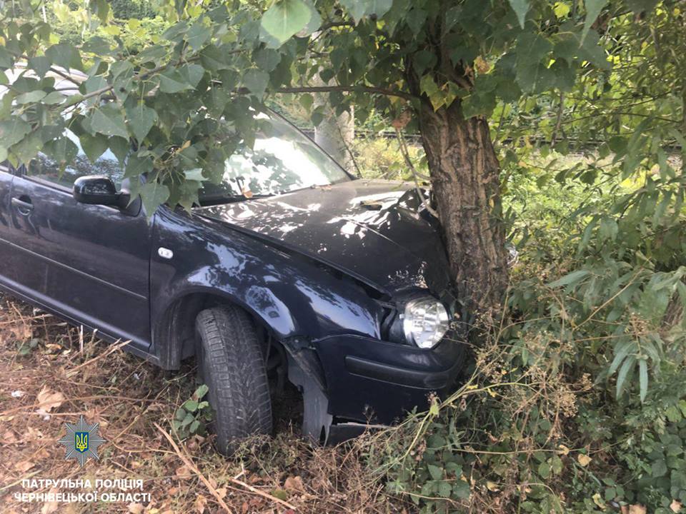 У Чернівцях нетверезий водій в’їхав у дерево, а патрульним повідомив, що автівку викрали