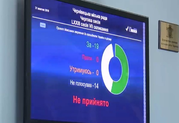 У Чернівцях депутати провалили голосування за звернення до президента щодо “формули Штайнмаєра”.