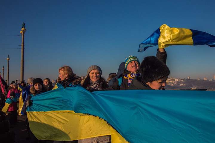 З нагоди Дня Соборності України кияни утворили “живий ланцюг”