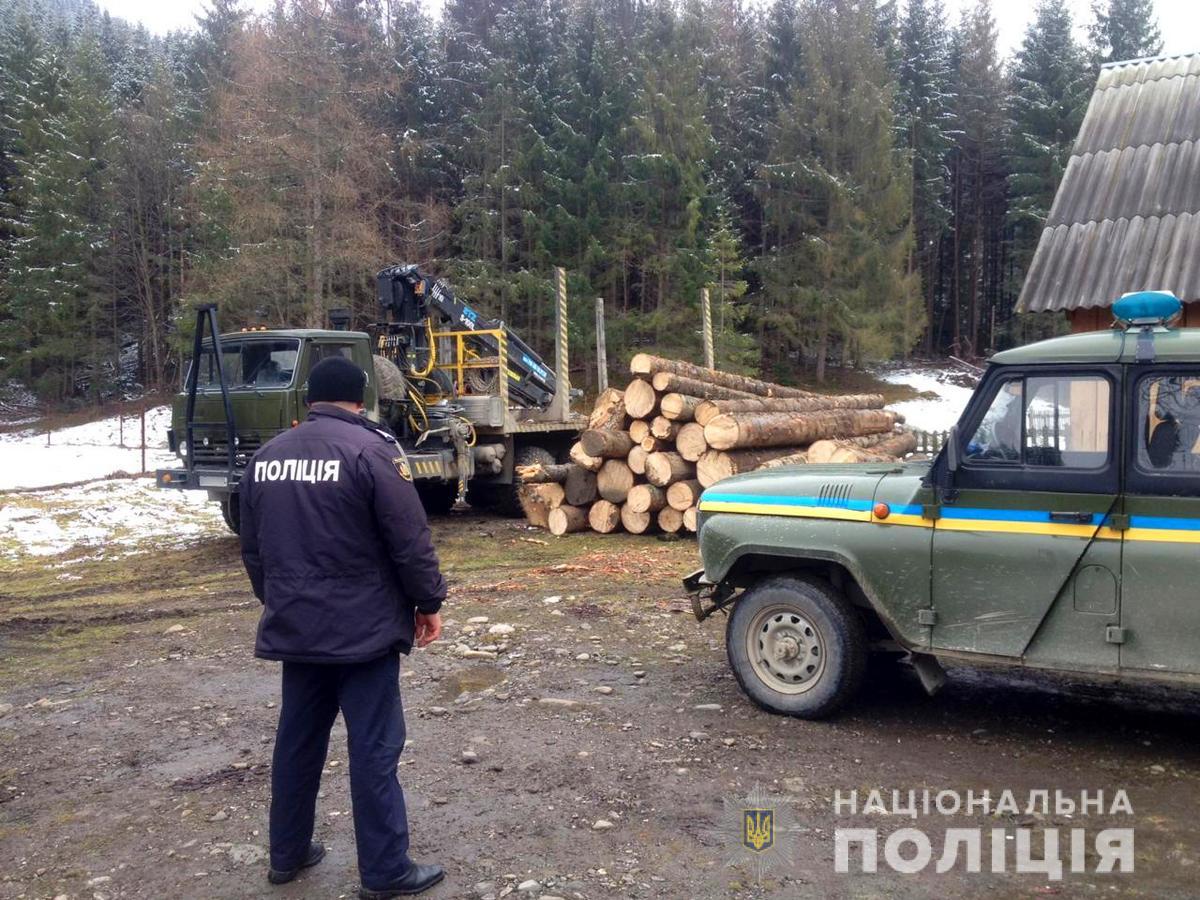 На Путильщині поліціянти викрили місцевого жителя, який незаконно перевозив деревину