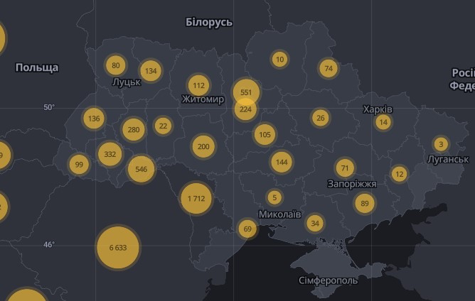 В Україні зафіксовано вже 3372 випадки COVID-19