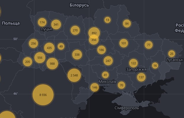 В Україні зафіксовано вже 6125 випадків хвороби COVID-19