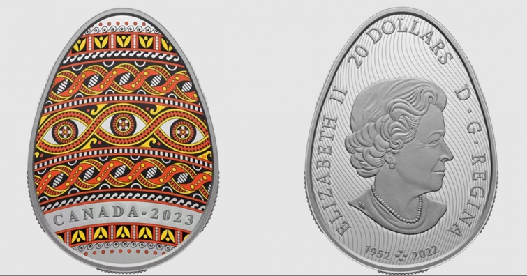 У Канаді випустили монету-писанку за трипільськими мотивами