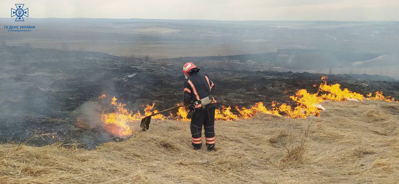 Минулої доби на Буковині трапилося 2 пожежі: горіла суха трава