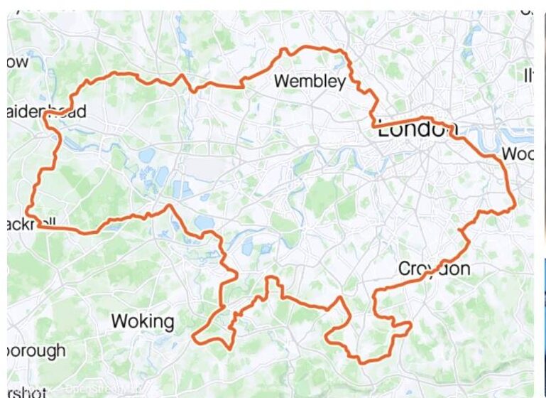 У Лондоні велосипедист проїхав маршрут у вигляді мапи України