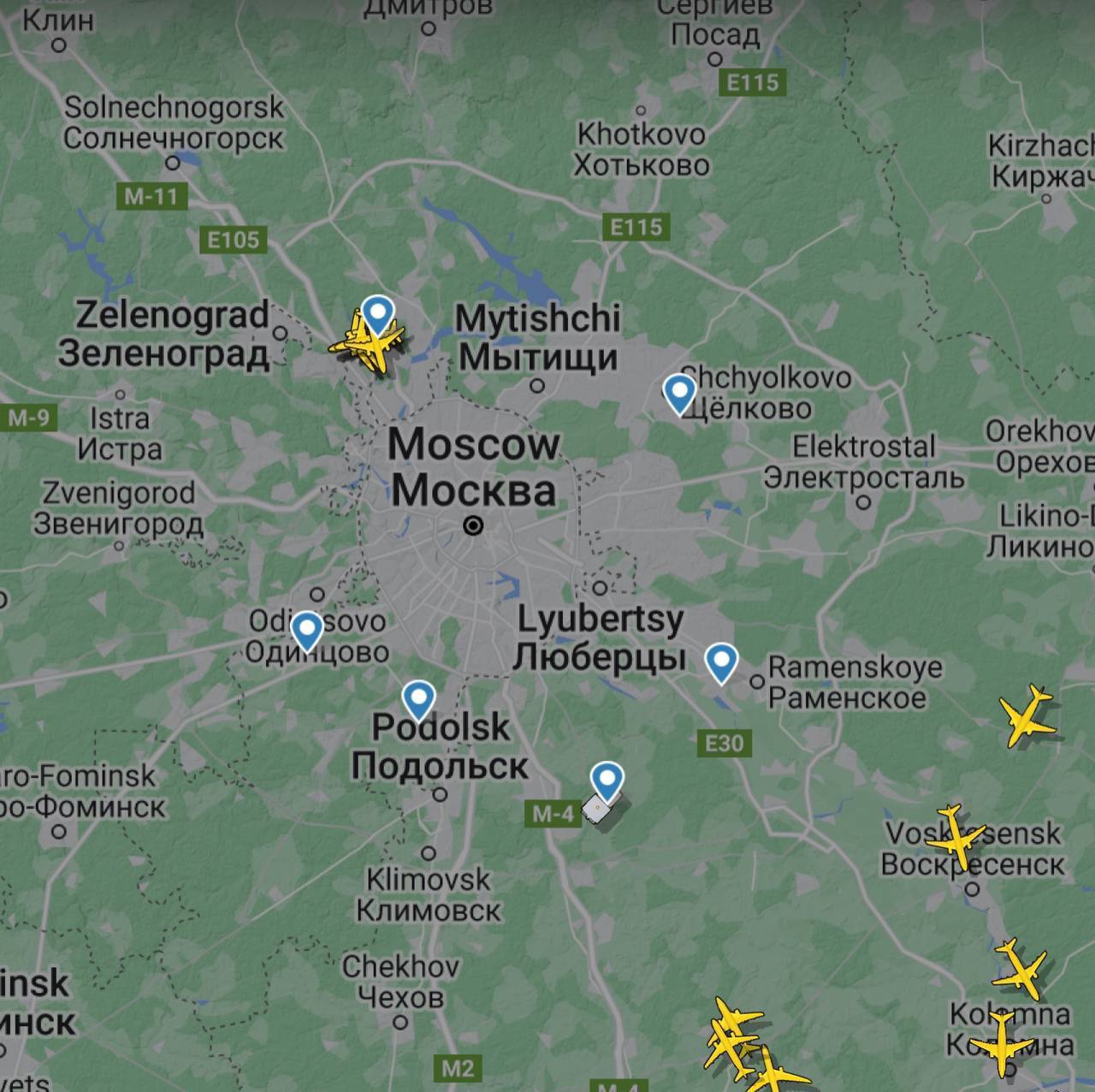 В Москві закрили небо над аеропортами: оголошено режим “Килим”