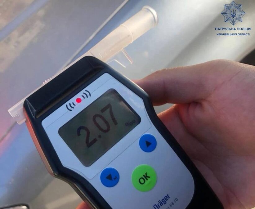 У Чернівцях патрульні виявили водія з рівнем алкоголю, що перевищував норму у 10 разів
