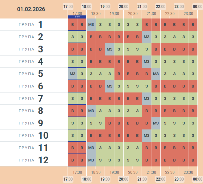 Чернівціобленерго оновило графік заживлення побутових споживачів електроенергії на 1 лютого