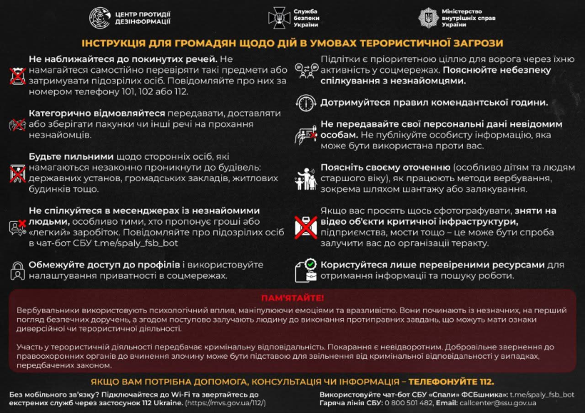 Як діяти під час терористичної загрози: українцям нагадали правила безпеки